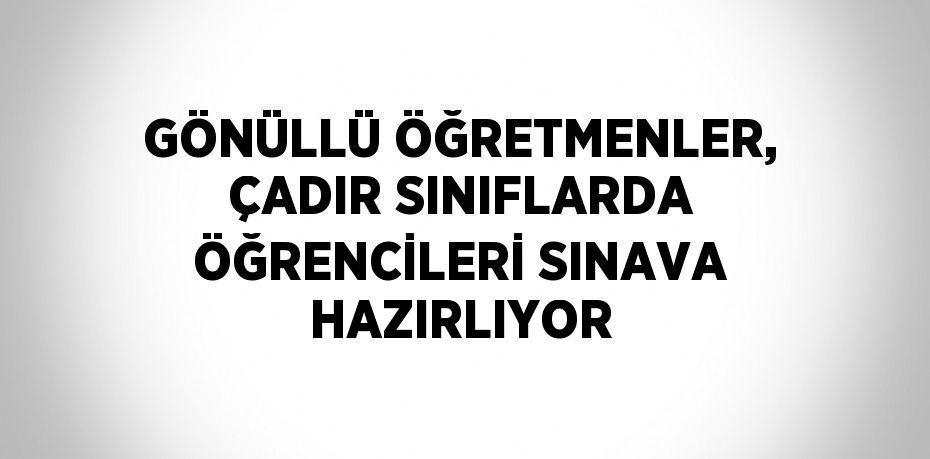 GÖNÜLLÜ ÖĞRETMENLER, ÇADIR SINIFLARDA ÖĞRENCİLERİ SINAVA HAZIRLIYOR