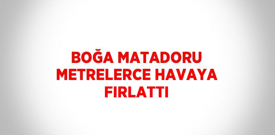 BOĞA MATADORU METRELERCE HAVAYA FIRLATTI