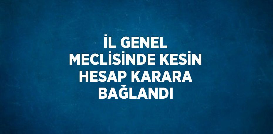 İL GENEL MECLİSİNDE KESİN HESAP KARARA BAĞLANDI