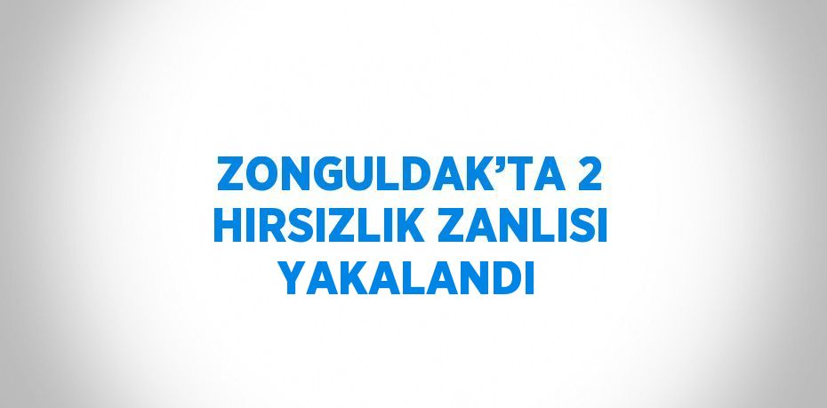 ZONGULDAK’TA 2 HIRSIZLIK ZANLISI YAKALANDI