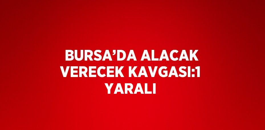 BURSA’DA ALACAK VERECEK KAVGASI:1 YARALI