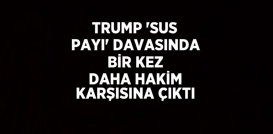 TRUMP 'SUS PAYI' DAVASINDA BİR KEZ DAHA HAKİM KARŞISINA ÇIKTI