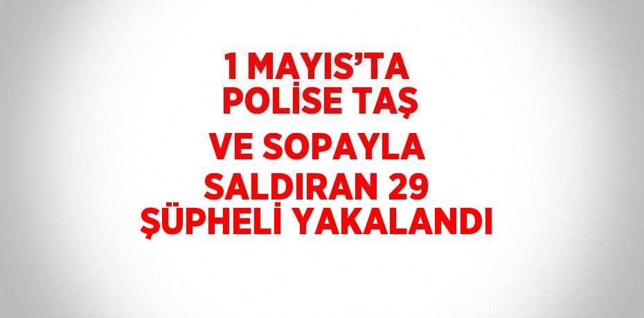 1 MAYIS’TA POLİSE TAŞ VE SOPAYLA SALDIRAN 29 ŞÜPHELİ YAKALANDI