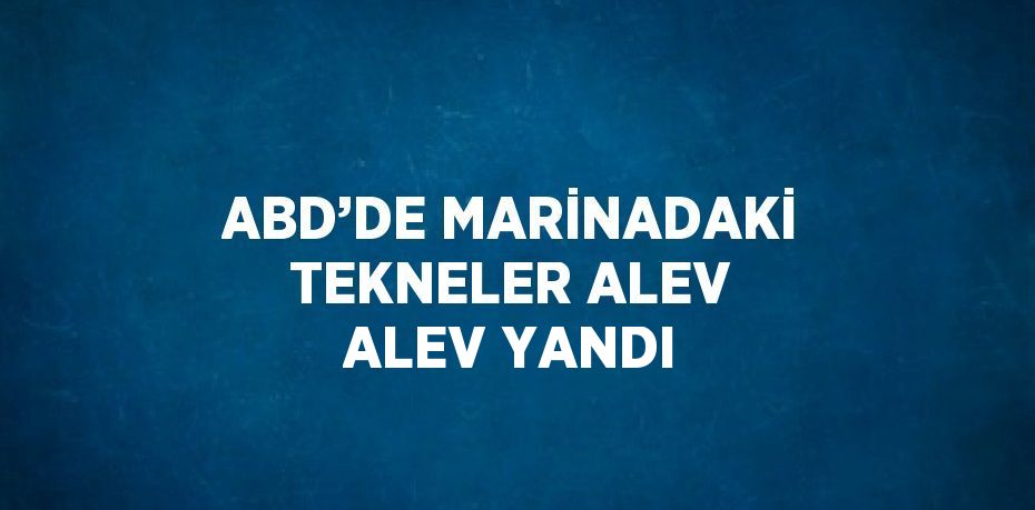 ABD’DE MARİNADAKİ TEKNELER ALEV ALEV YANDI