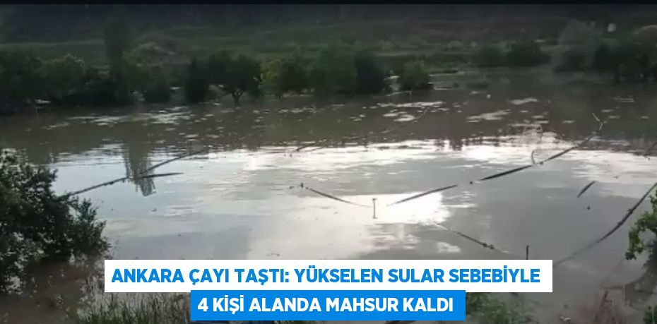 ANKARA ÇAYI TAŞTI: YÜKSELEN SULAR SEBEBİYLE 4 KİŞİ ALANDA MAHSUR KALDI