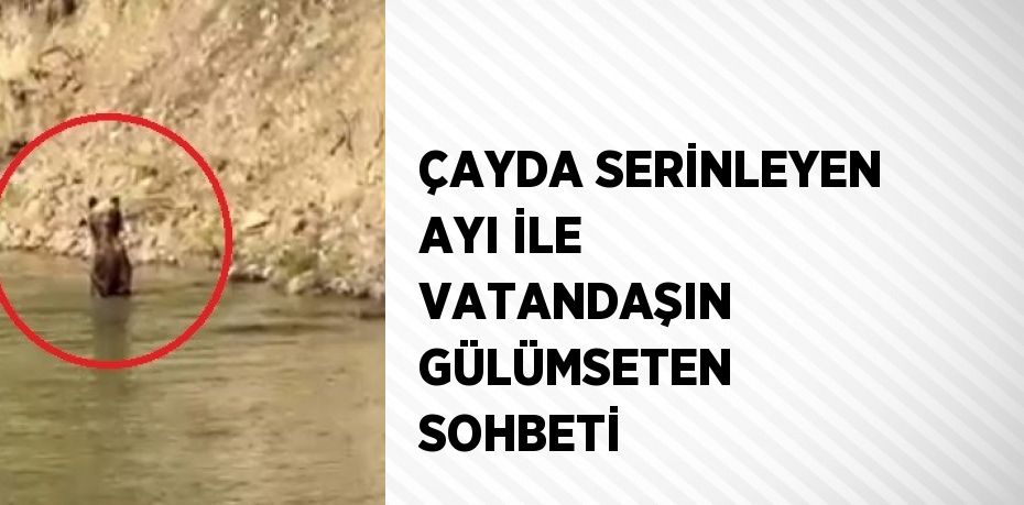 ÇAYDA SERİNLEYEN AYI İLE VATANDAŞIN GÜLÜMSETEN SOHBETİ