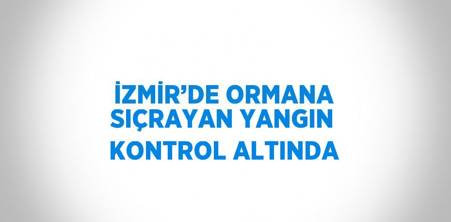 İZMİR’DE ORMANA SIÇRAYAN YANGIN KONTROL ALTINDA