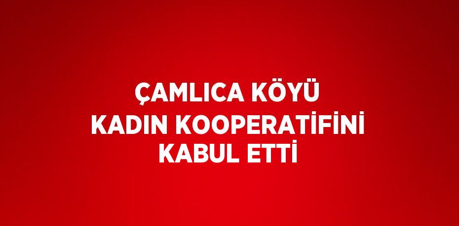 ÇAMLICA KÖYÜ KADIN KOOPERATİFİNİ KABUL ETTİ