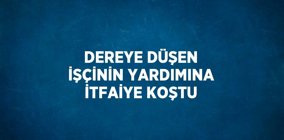 DEREYE DÜŞEN İŞÇİNİN YARDIMINA İTFAİYE KOŞTU