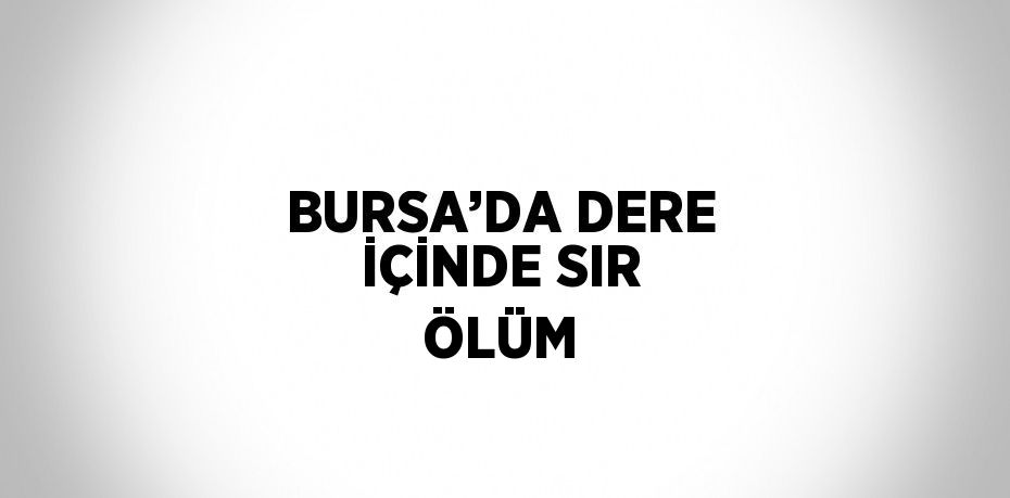 BURSA’DA DERE İÇİNDE SIR ÖLÜM