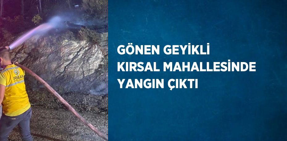 GÖNEN GEYİKLİ KIRSAL MAHALLESİNDE YANGIN ÇIKTI