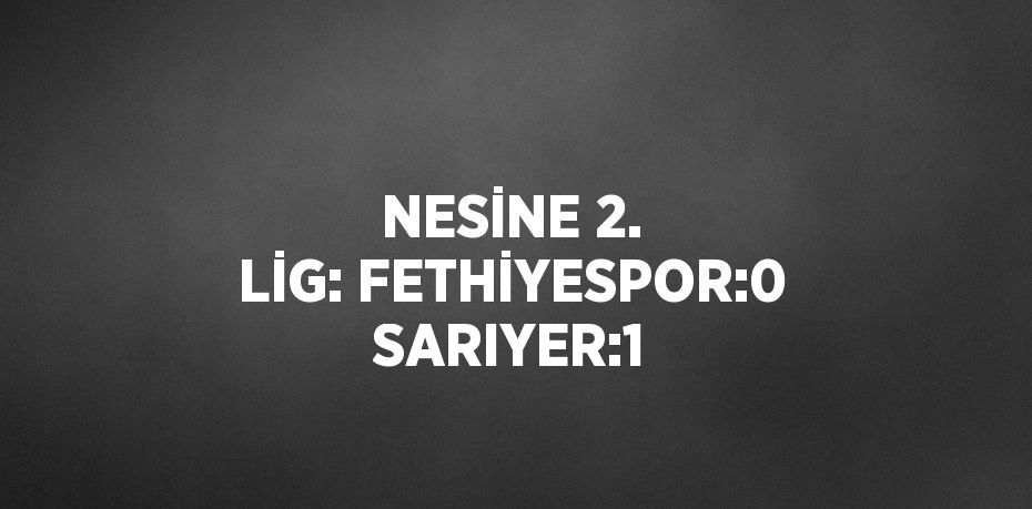 NESİNE 2. LİG: FETHİYESPOR:0 SARIYER:1