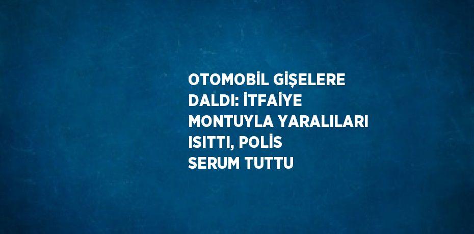 OTOMOBİL GİŞELERE DALDI: İTFAİYE MONTUYLA YARALILARI ISITTI, POLİS SERUM TUTTU