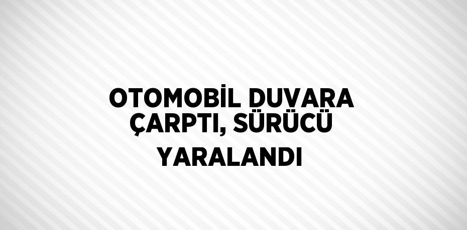 OTOMOBİL DUVARA ÇARPTI, SÜRÜCÜ YARALANDI