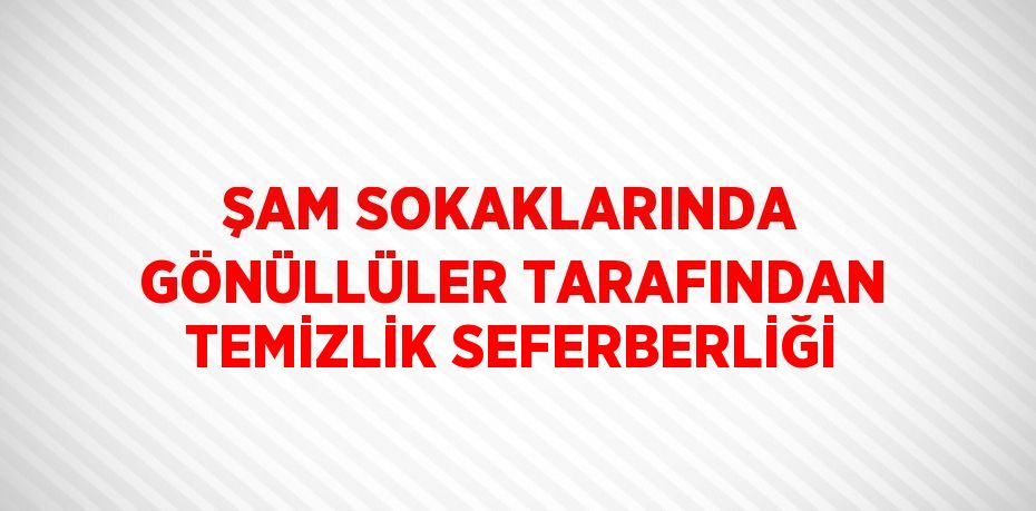 ŞAM SOKAKLARINDA GÖNÜLLÜLER TARAFINDAN TEMİZLİK SEFERBERLİĞİ