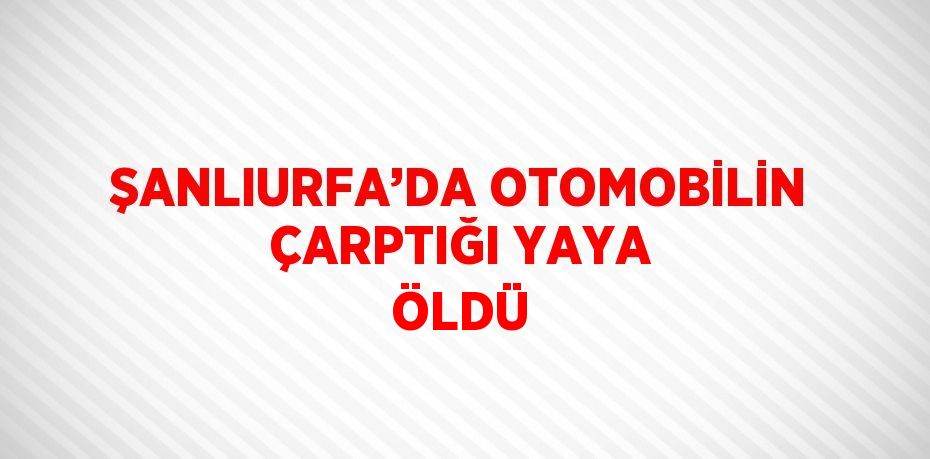 ŞANLIURFA’DA OTOMOBİLİN ÇARPTIĞI YAYA ÖLDÜ