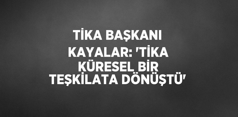 TİKA BAŞKANI KAYALAR: 'TİKA KÜRESEL BİR TEŞKİLATA DÖNÜŞTÜ'