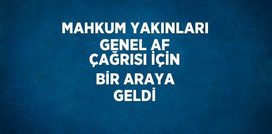 MAHKUM YAKINLARI GENEL AF ÇAĞRISI İÇİN BİR ARAYA GELDİ