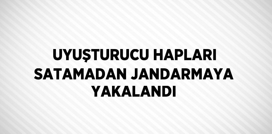 UYUŞTURUCU HAPLARI SATAMADAN JANDARMAYA YAKALANDI