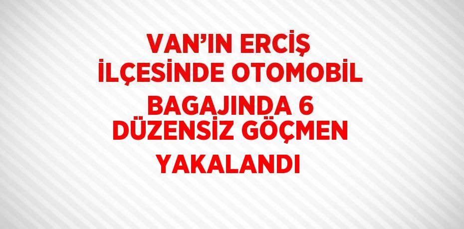 VAN’IN ERCİŞ İLÇESİNDE OTOMOBİL BAGAJINDA 6 DÜZENSİZ GÖÇMEN YAKALANDI