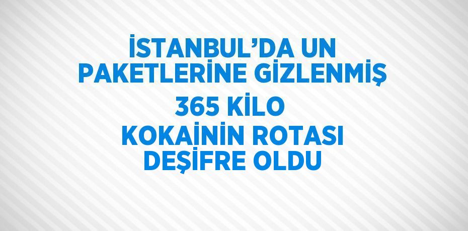 İSTANBUL’DA UN PAKETLERİNE GİZLENMİŞ 365 KİLO KOKAİNİN ROTASI DEŞİFRE OLDU