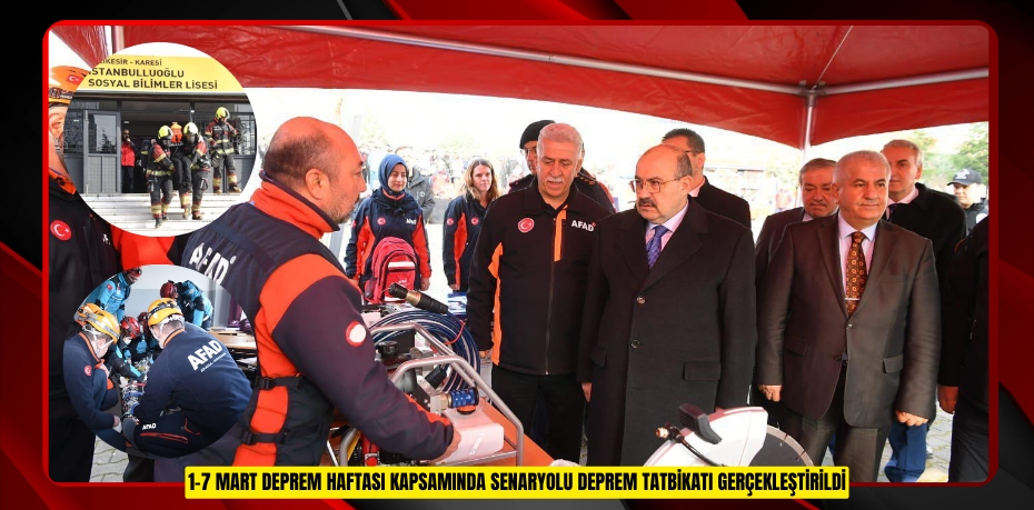 1-7 MART DEPREM HAFTASI KAPSAMINDA SENARYOLU DEPREM TATBİKATI GERÇEKLEŞTİRİLDİ