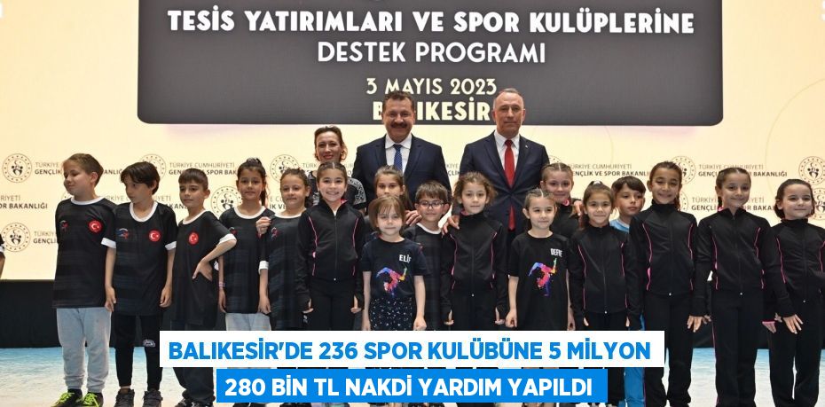 Balıkesir'de 236 Spor Kulübüne 5 Milyon 280 Bin TL Nakdi Yardım Yapıldı