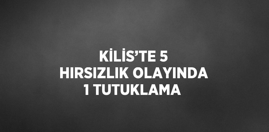 KİLİS’TE 5 HIRSIZLIK OLAYINDA 1 TUTUKLAMA