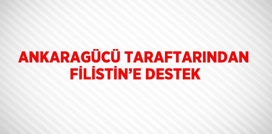 ANKARAGÜCÜ TARAFTARINDAN FİLİSTİN’E DESTEK