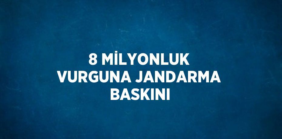 8 MİLYONLUK VURGUNA JANDARMA BASKINI