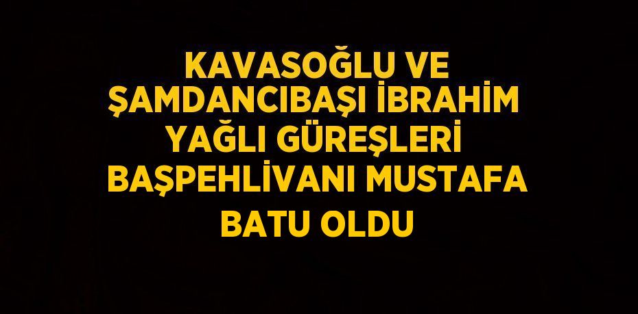 KAVASOĞLU VE ŞAMDANCIBAŞI İBRAHİM YAĞLI GÜREŞLERİ BAŞPEHLİVANI MUSTAFA BATU OLDU