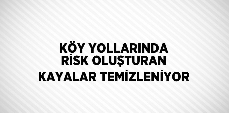 KÖY YOLLARINDA RİSK OLUŞTURAN KAYALAR TEMİZLENİYOR