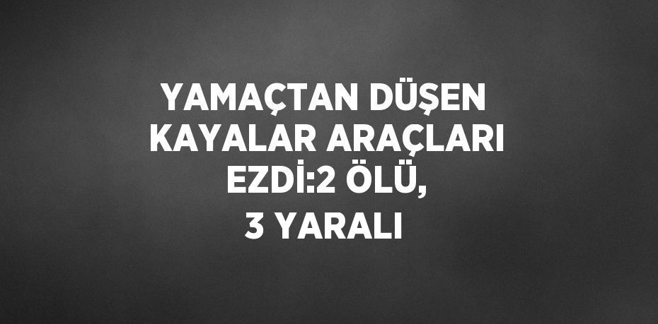 YAMAÇTAN DÜŞEN KAYALAR ARAÇLARI EZDİ:2 ÖLÜ, 3 YARALI