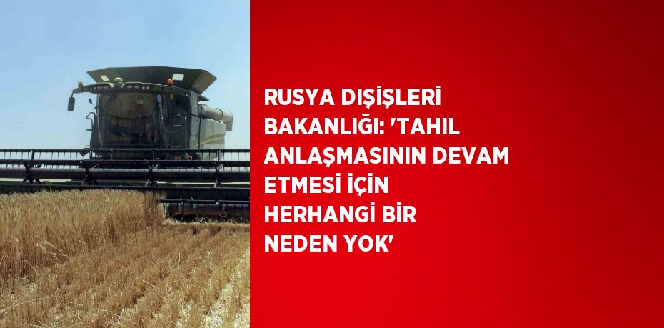 RUSYA DIŞİŞLERİ BAKANLIĞI: 'TAHIL ANLAŞMASININ DEVAM ETMESİ İÇİN HERHANGİ BİR NEDEN YOK'