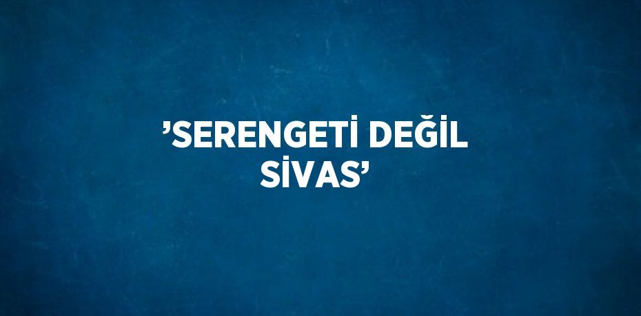 ’SERENGETİ DEĞİL SİVAS’