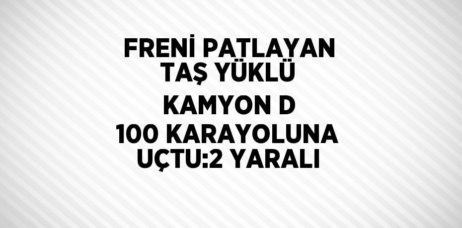 FRENİ PATLAYAN TAŞ YÜKLÜ KAMYON D 100 KARAYOLUNA UÇTU:2 YARALI