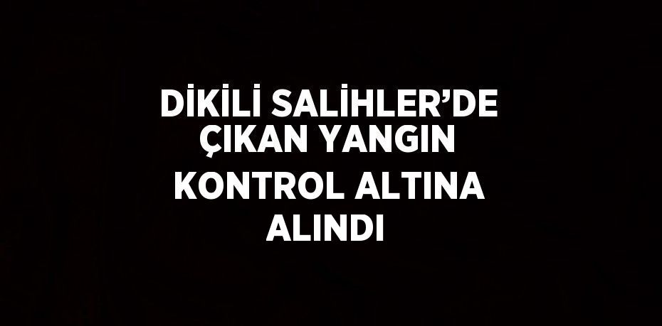 DİKİLİ SALİHLER’DE ÇIKAN YANGIN KONTROL ALTINA ALINDI