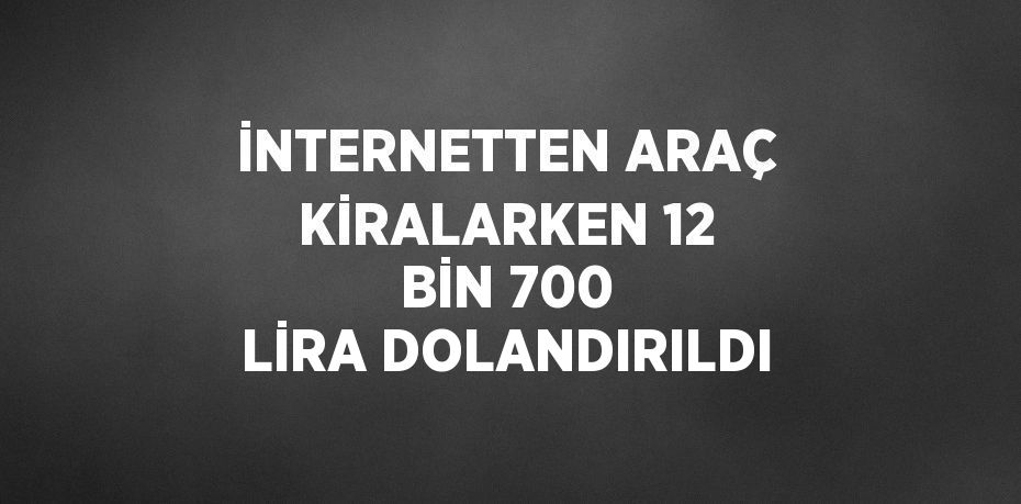 İNTERNETTEN ARAÇ KİRALARKEN 12 BİN 700 LİRA DOLANDIRILDI