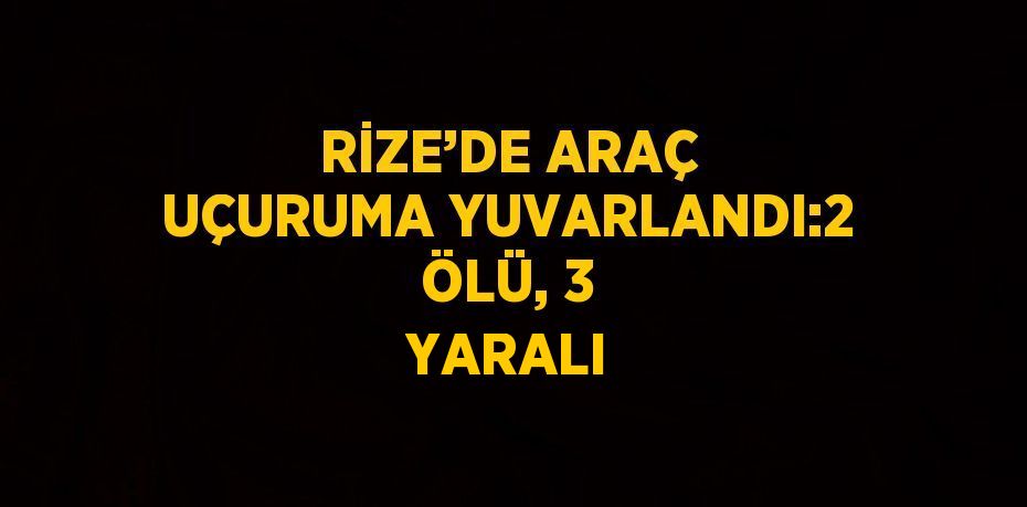 RİZE’DE ARAÇ UÇURUMA YUVARLANDI:2 ÖLÜ, 3 YARALI