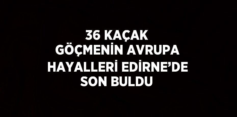 36 KAÇAK GÖÇMENİN AVRUPA HAYALLERİ EDİRNE’DE SON BULDU