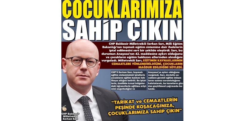 ÇOCUKLARIMIZA SAHİP ÇIKIN