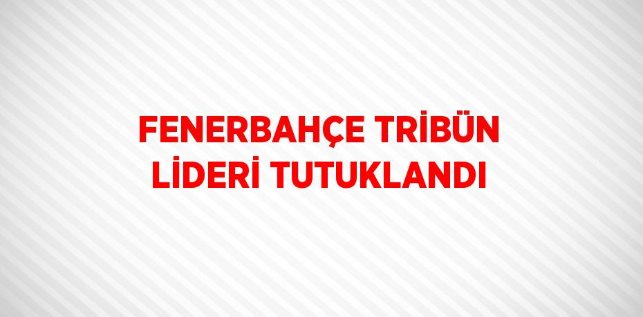 FENERBAHÇE TRİBÜN LİDERİ TUTUKLANDI