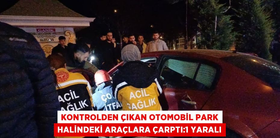 KONTROLDEN ÇIKAN OTOMOBİL PARK HALİNDEKİ ARAÇLARA ÇARPTI:1 YARALI