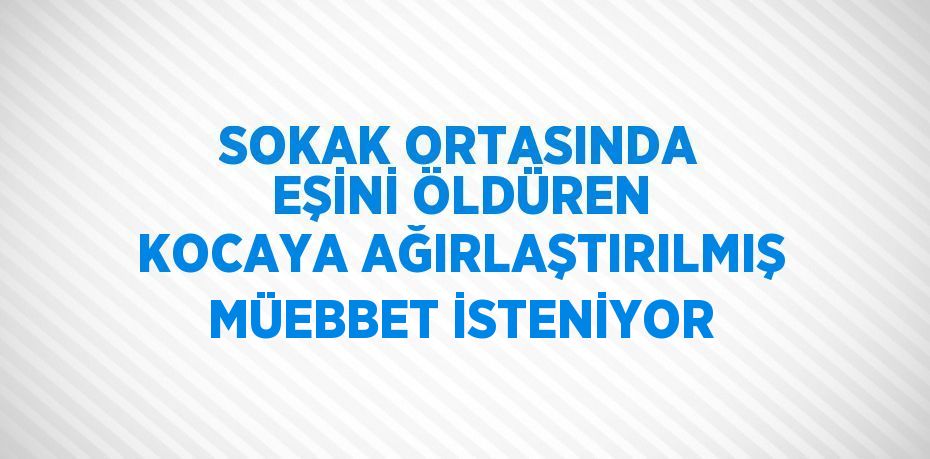 SOKAK ORTASINDA EŞİNİ ÖLDÜREN KOCAYA AĞIRLAŞTIRILMIŞ MÜEBBET İSTENİYOR