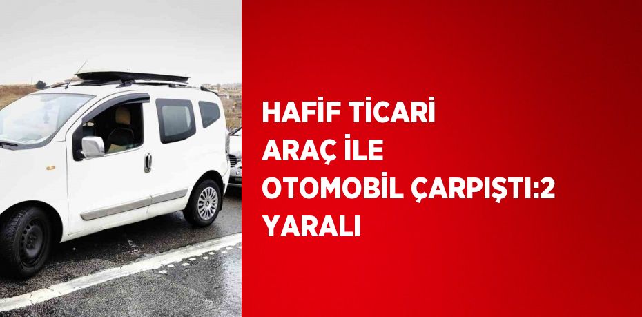 HAFİF TİCARİ ARAÇ İLE OTOMOBİL ÇARPIŞTI:2 YARALI