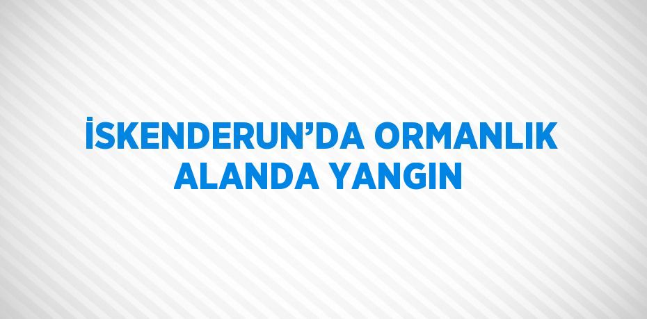 İSKENDERUN’DA ORMANLIK ALANDA YANGIN