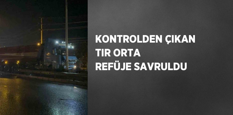 KONTROLDEN ÇIKAN TIR ORTA REFÜJE SAVRULDU