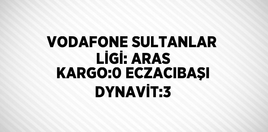 VODAFONE SULTANLAR LİGİ: ARAS KARGO:0 ECZACIBAŞI DYNAVİT:3