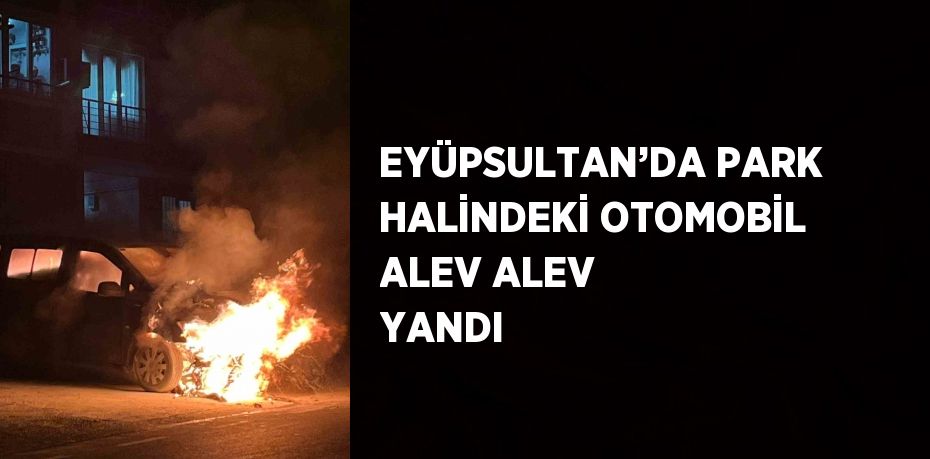 EYÜPSULTAN’DA PARK HALİNDEKİ OTOMOBİL ALEV ALEV YANDI