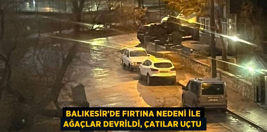 BALIKESİR’DE FIRTINA NEDENİ İLE AĞAÇLAR DEVRİLDİ, ÇATILAR UÇTU